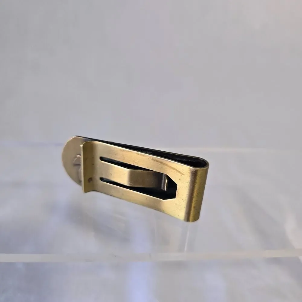 Vintage Marlboro Cowboy Brass Money Clip Western Advertising Promo Collectible